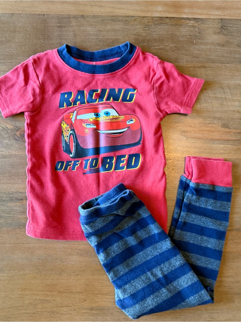 ⚡️3/$20 Cars Red 'Racing Off To Bed' Pajama Set 3T